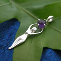 Amethyst and sterling silver goddess pendant