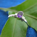 Faceted sterling silver ring