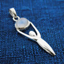 Silver Goddess and Moonstone Pendant