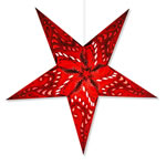 Paper star lamp with blue monstera design.