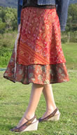 Reversible sari skirt