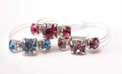 3 crystal toe ring set