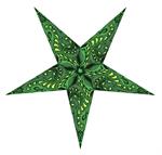 Paper star lamp with green bsckground.