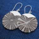 White Spiral Coneshell Earrings w/Silver
