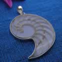 Nautilus Slice Silver Pendant