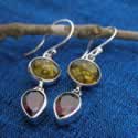 Amber and Garnet Earring