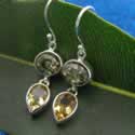 Green Amber and Citrine Earring