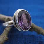 faceted stone ring