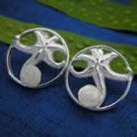 wholesale silver starfish earrings
