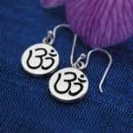 om coin silver earrings