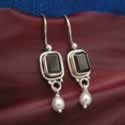 Garnet and Pearl Drop Earrings