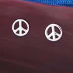 silver peace sign post earrings