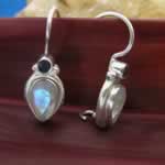 silver and stone earrings