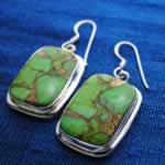 wholesale green copper turquoise earrings
